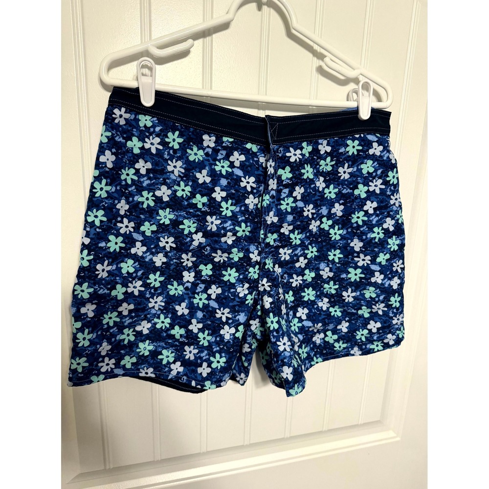 Unbranded Board Shorts Mens XL Blue Floral Daisy‎ Print Swim Trunks